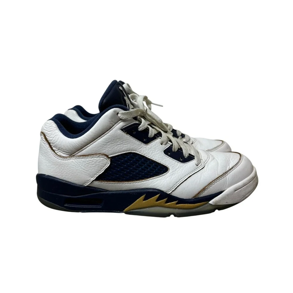 Nike Air Jordan 5 Retro Low Men 8.5 Dunk From‎ Above Shoe Sneaker White Blue
